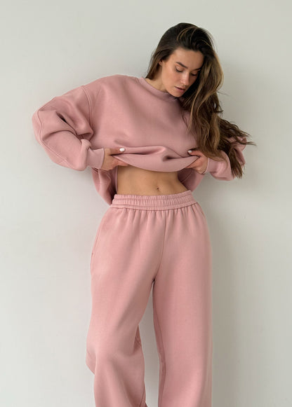 Pink fleece joggers