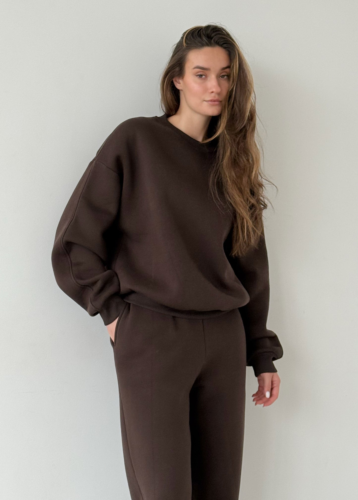 Chocolate fleece sweatshirt