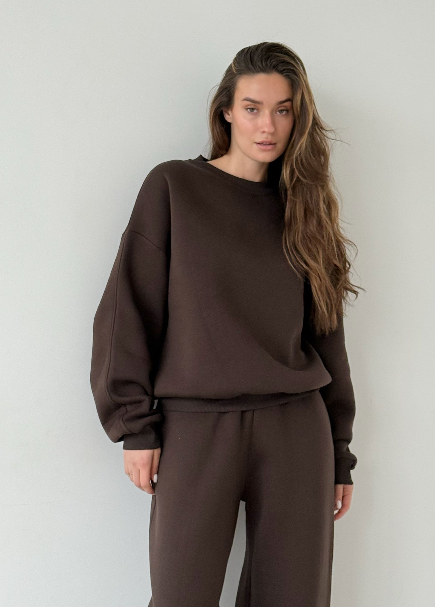Chocolate fleece sweatshirt