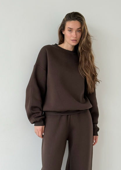 Chocolate fleece sweatshirt