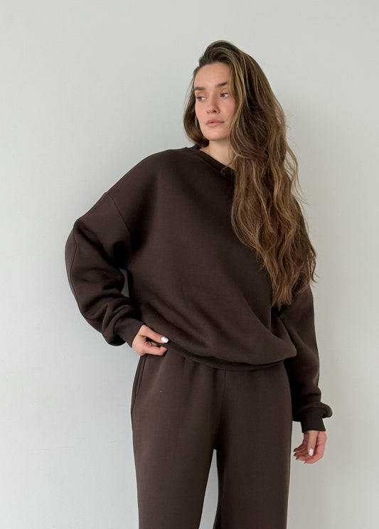 Chocolate fleece sweatshirt