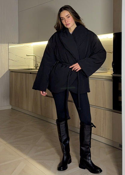 Black jacket with shawl collar