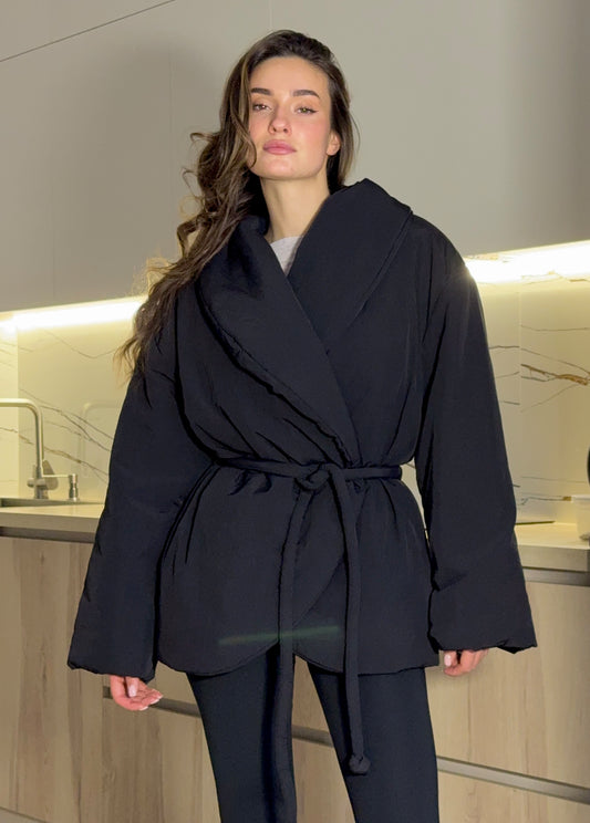 Black jacket with shawl collar