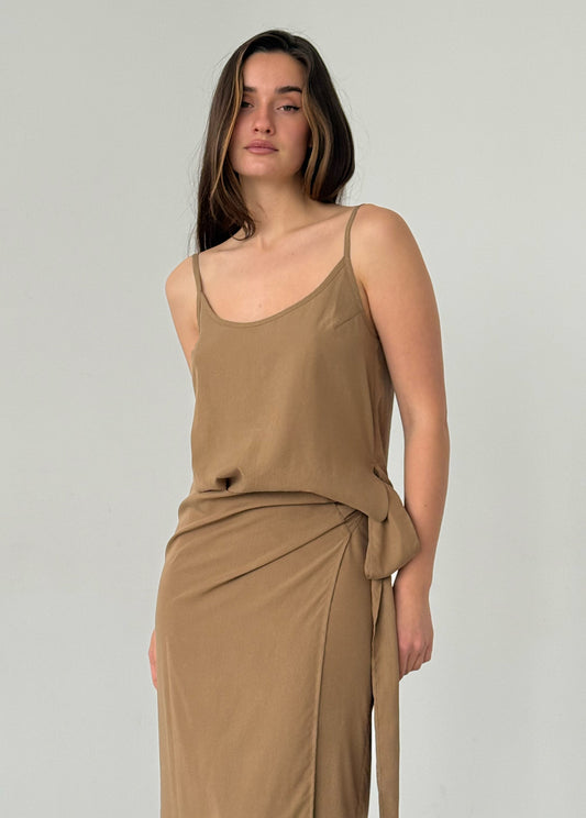 Bronze rayon dress-top