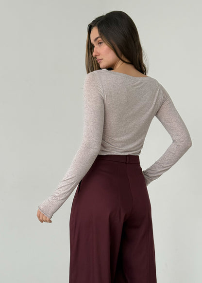 Marsala baggy trousers with fly