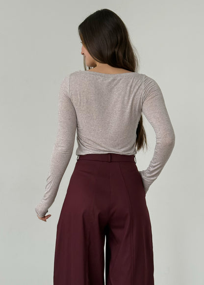 Marsala baggy trousers with fly