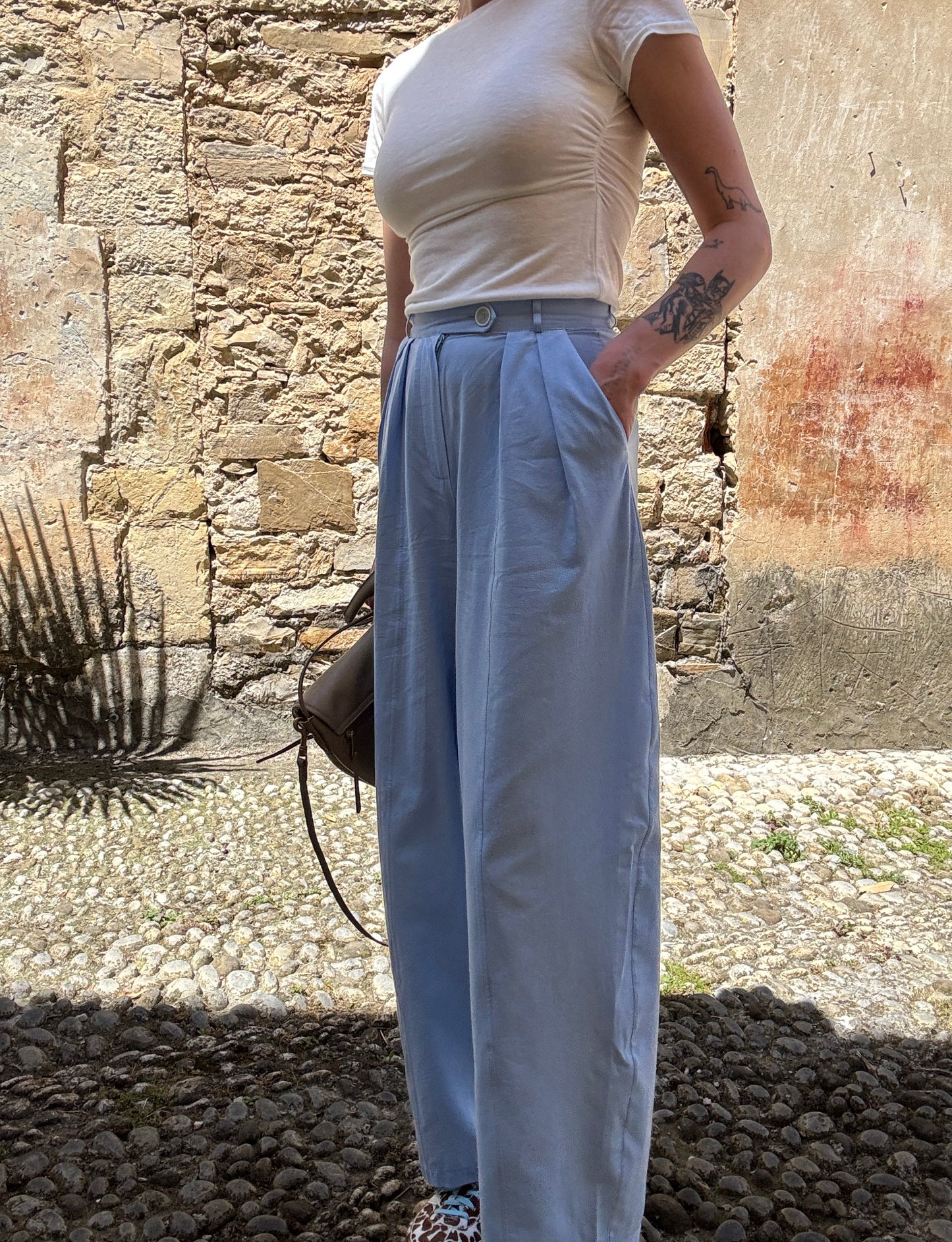 Blue cotton trousers