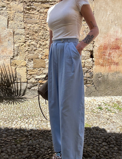 Blue cotton trousers