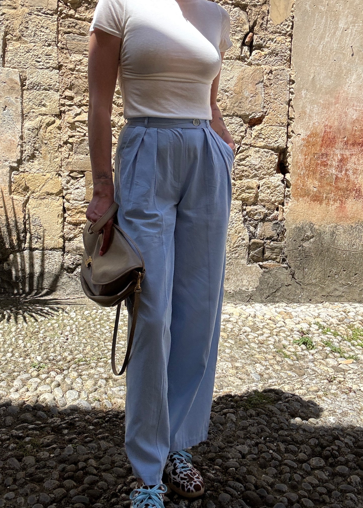 Blue cotton trousers