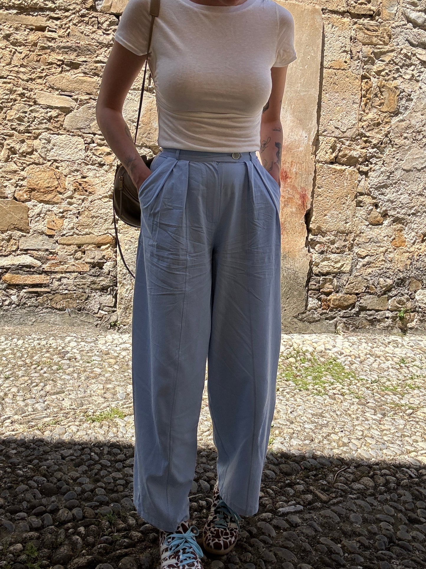 Blue cotton trousers