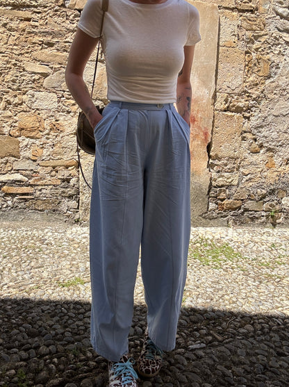Blue cotton trousers