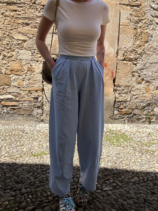 Blue cotton trousers