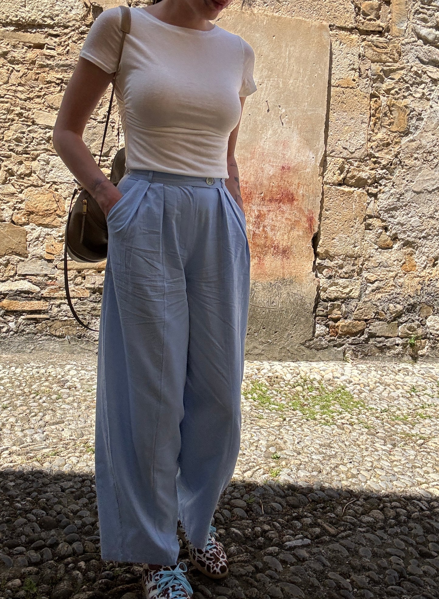 Blue cotton trousers