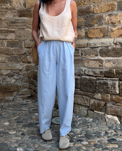 Blue cotton trousers
