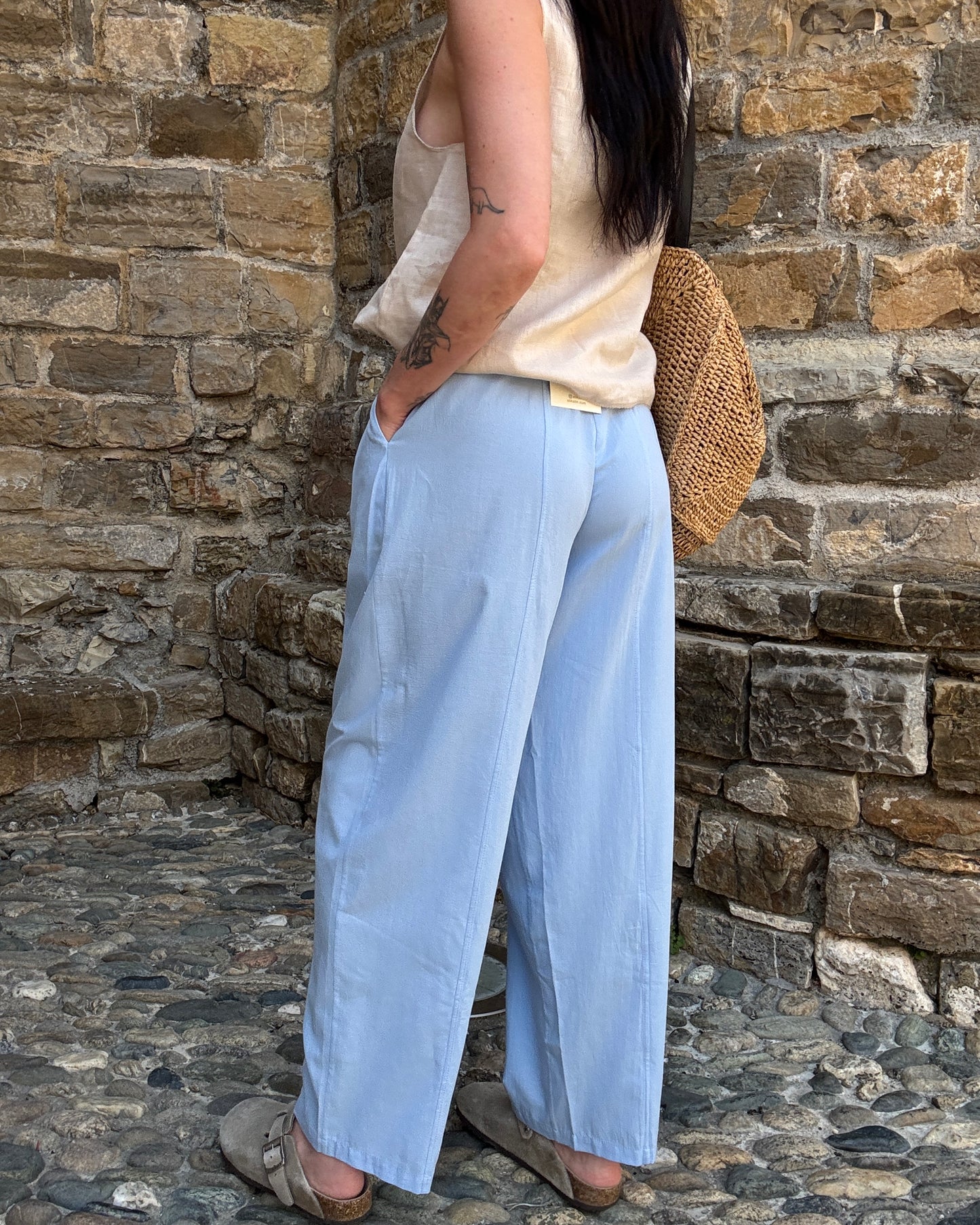 Blue cotton trousers