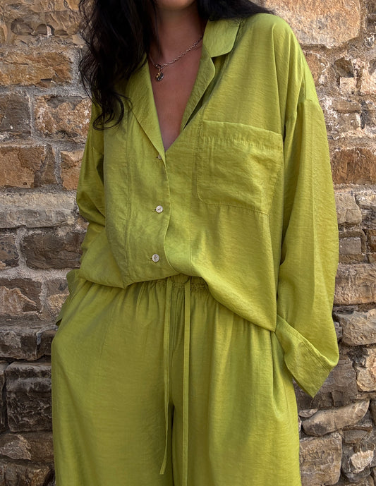 Lime silk-blend suit