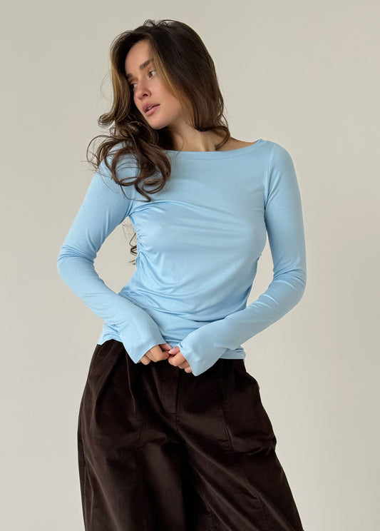 Blue viscose longsleeve