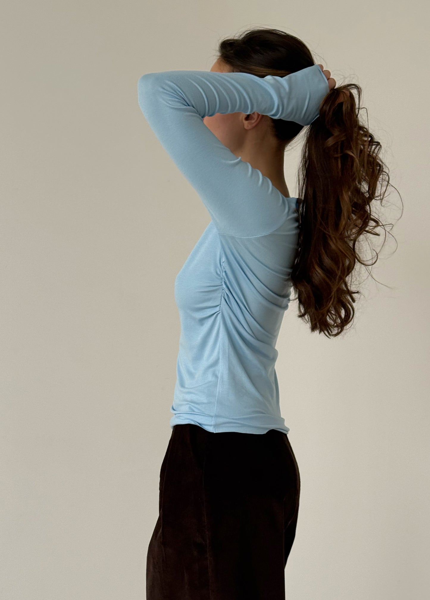 Blue viscose longsleeve