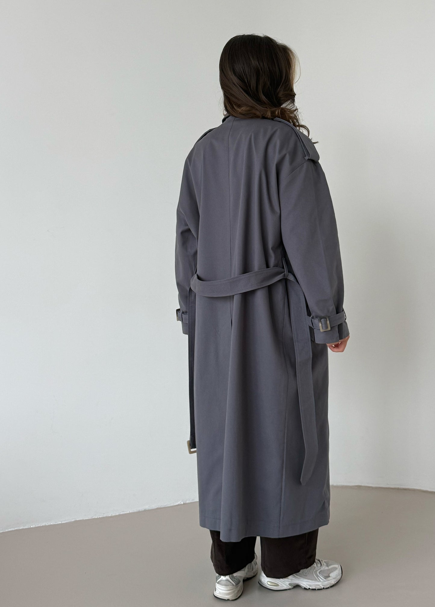 Grey trench coat