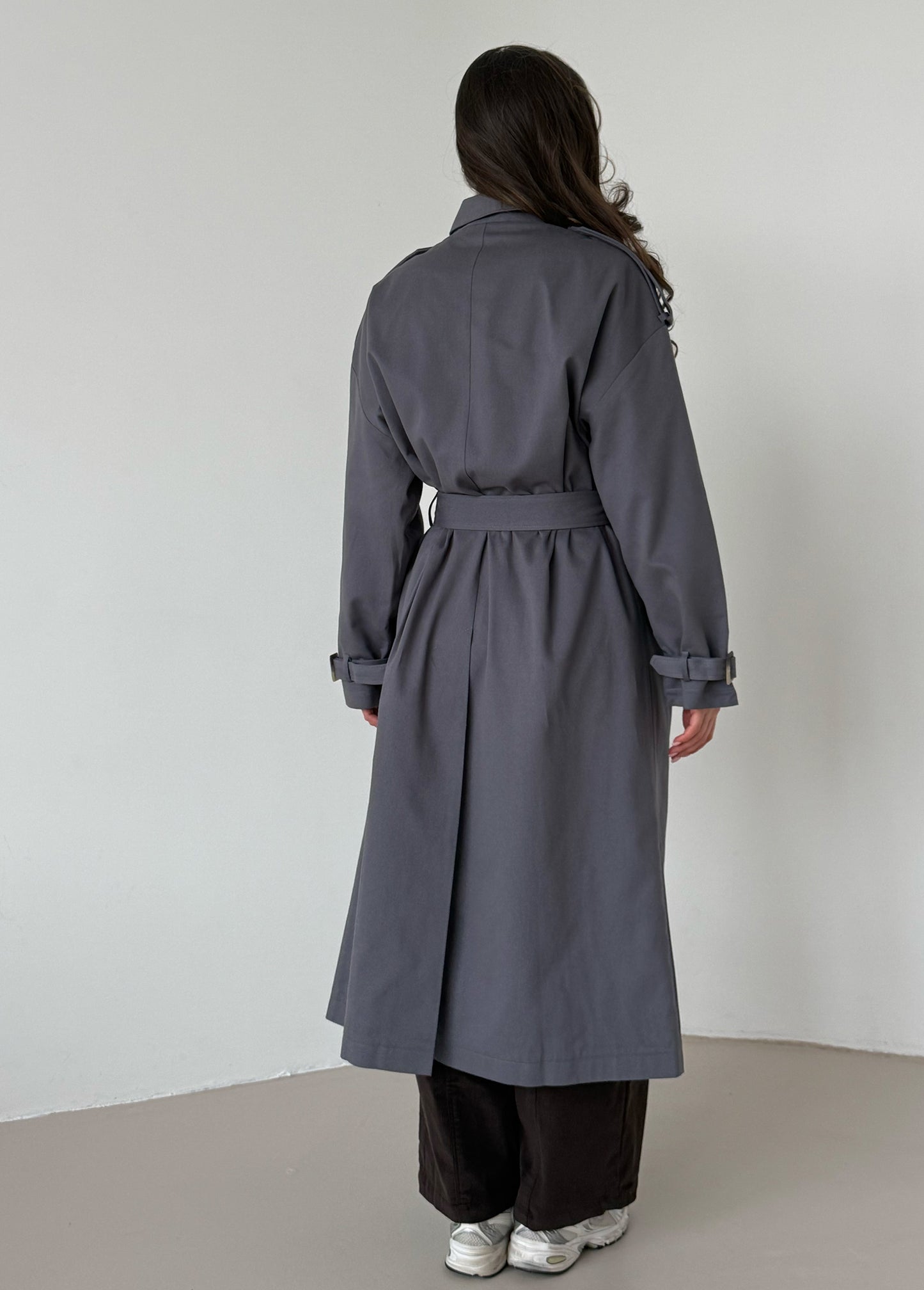 Grey trench coat