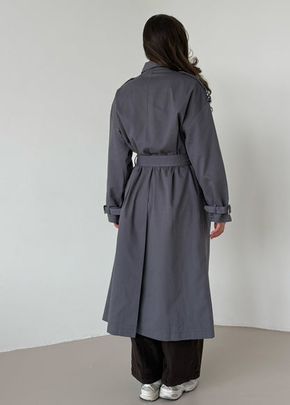Grey trench coat