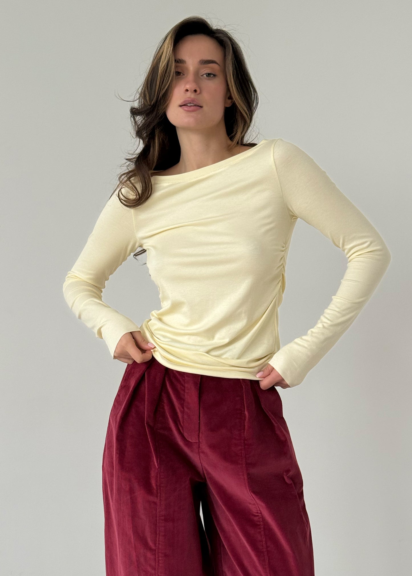 Lemon viscose longsleeve