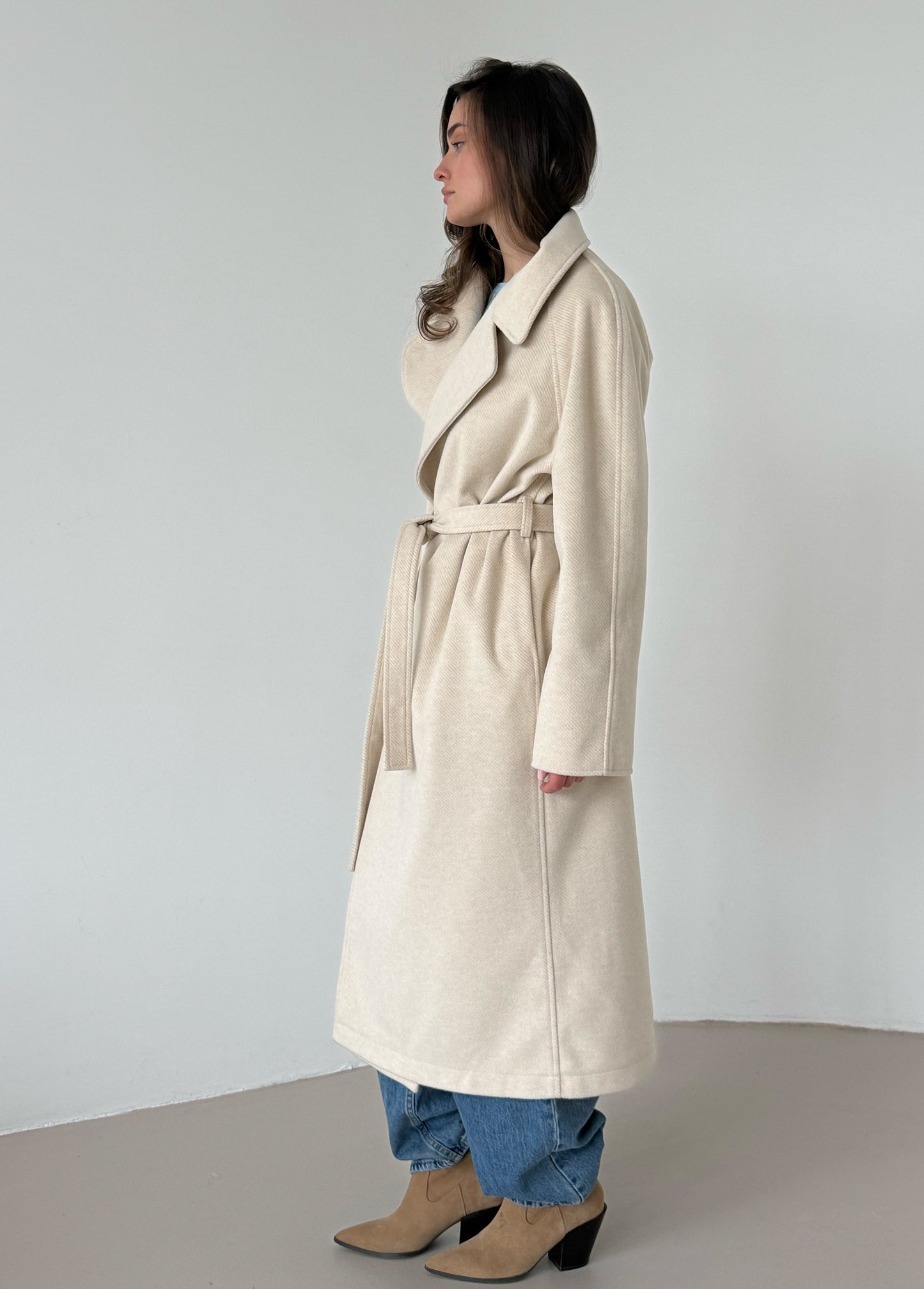 Cream wrap coat