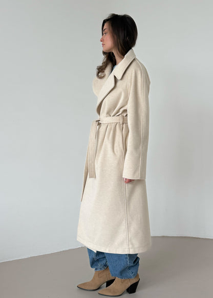 Cream wrap coat