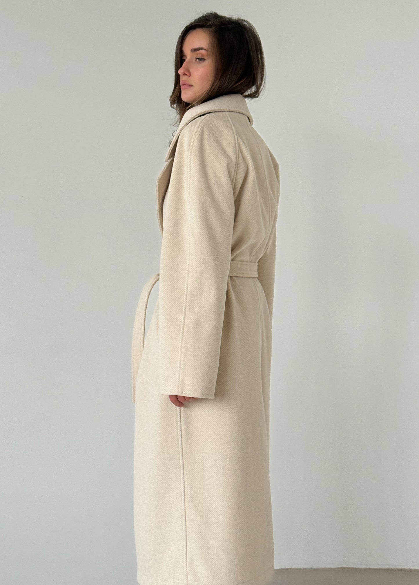 Cream wrap coat