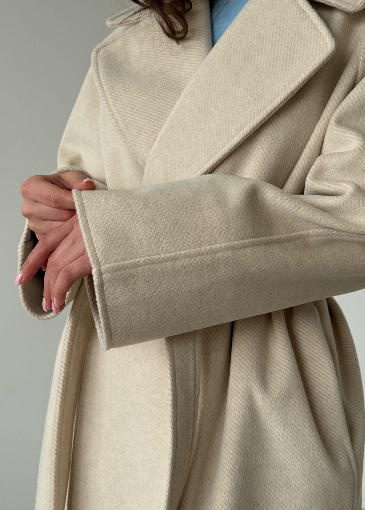 Cream wrap coat