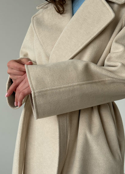 Cream wrap coat