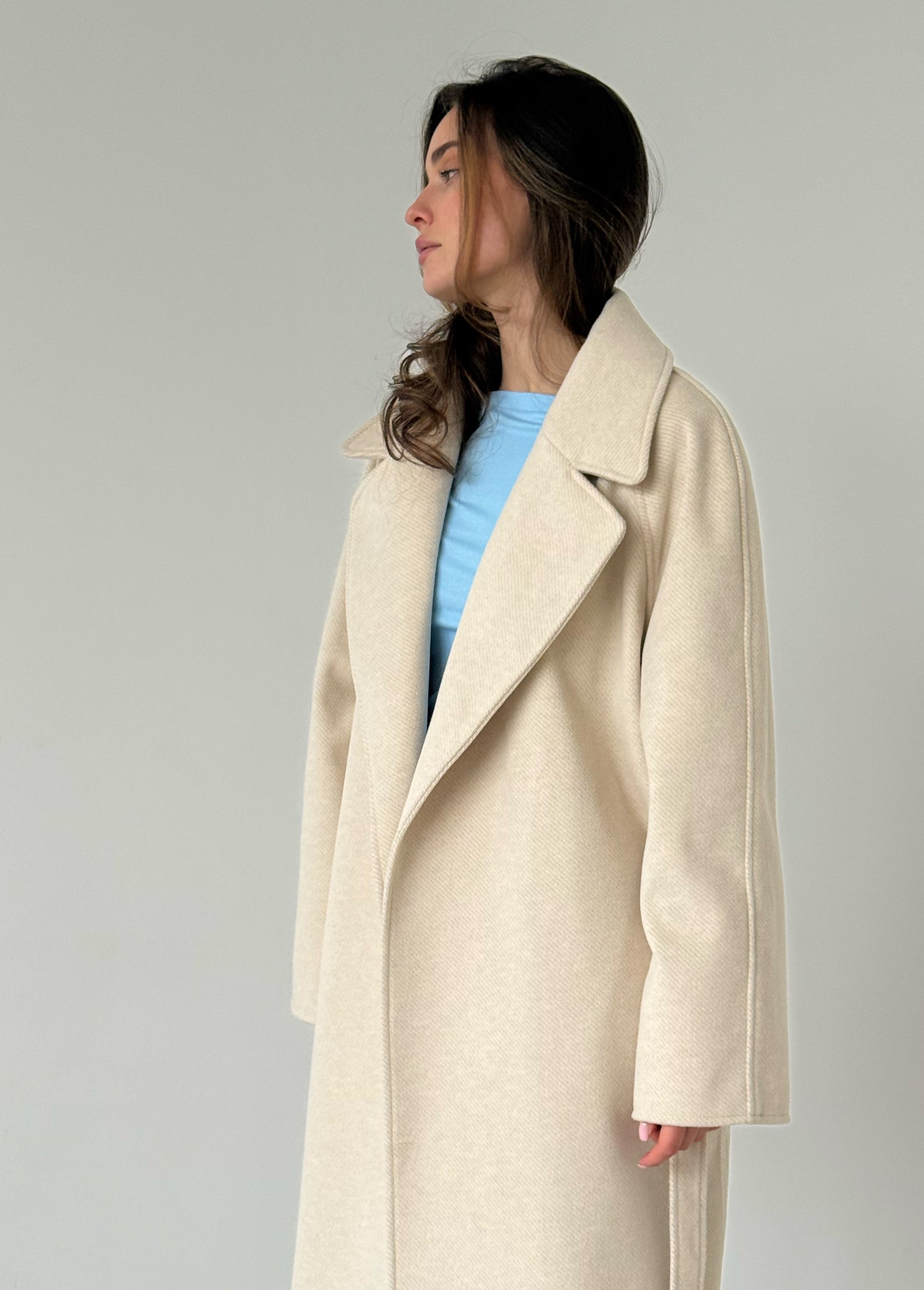 Cream wrap coat