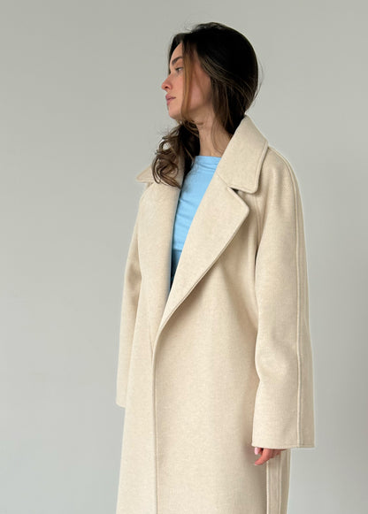 Cream wrap coat