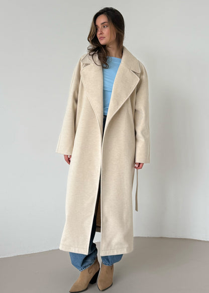 Cream wrap coat