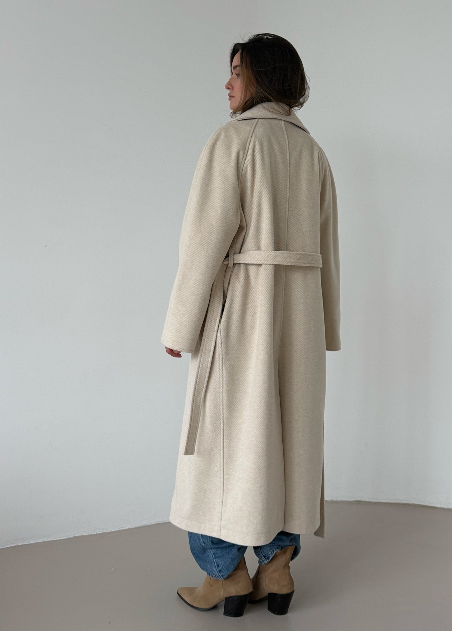 Cream wrap coat