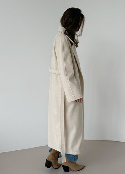 Cream wrap coat