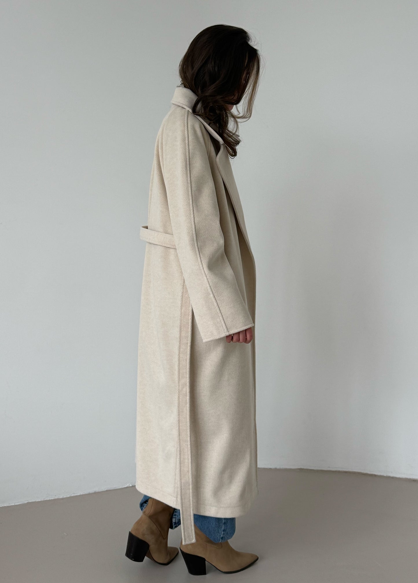 Cream wrap coat