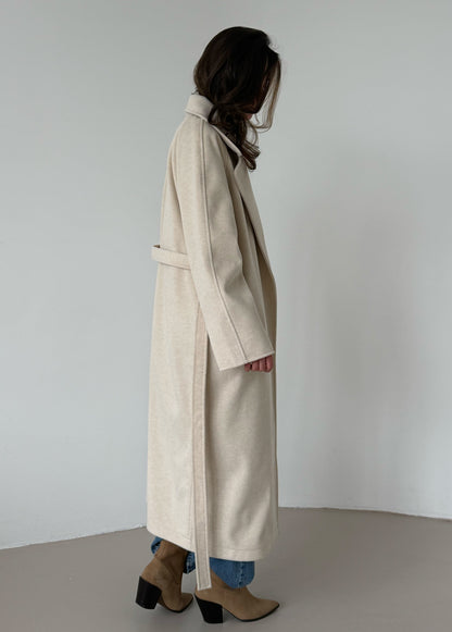 Cream wrap coat