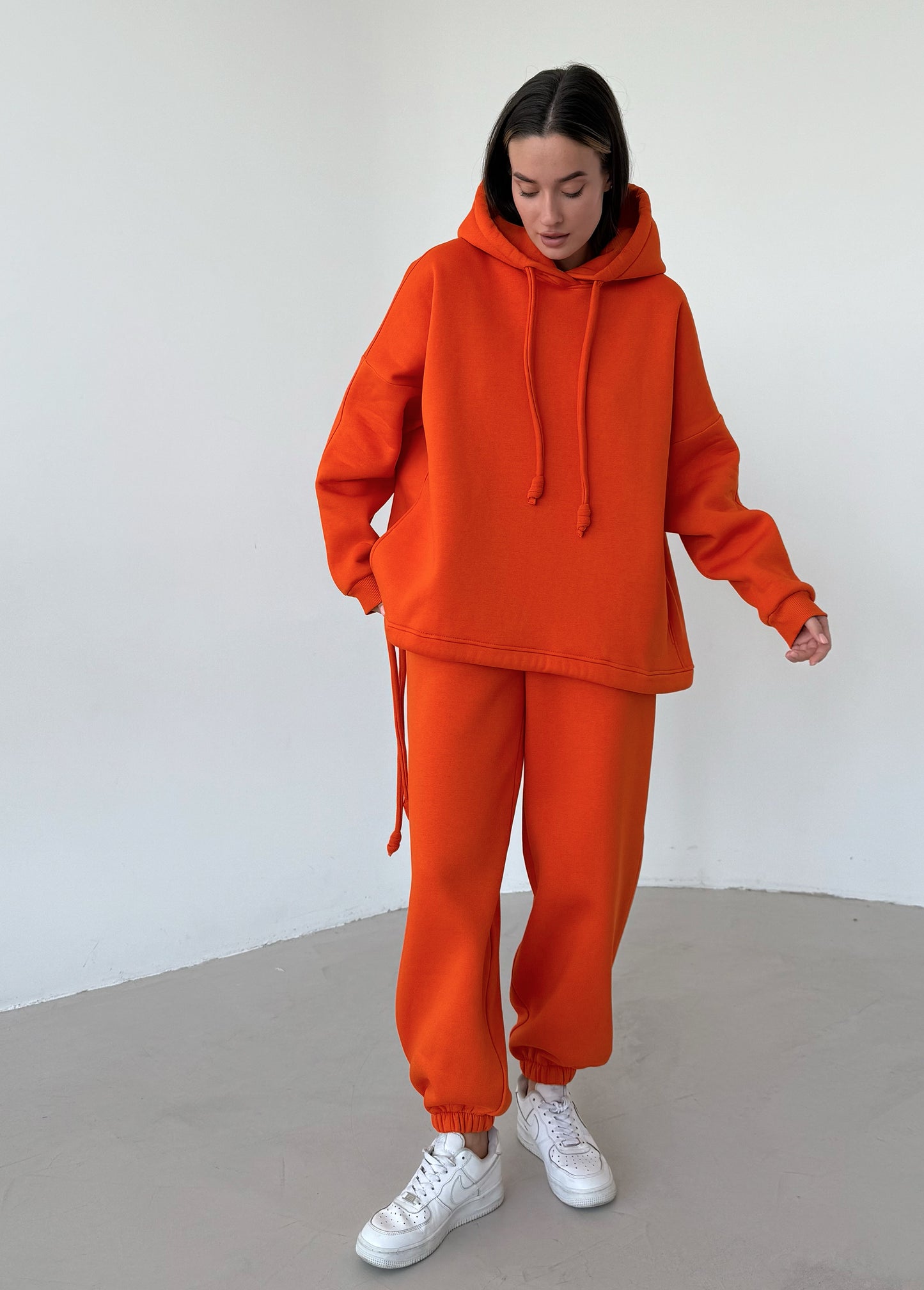 Orange fleece joggers