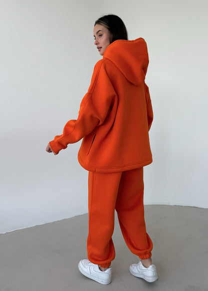 Orange fleece joggers