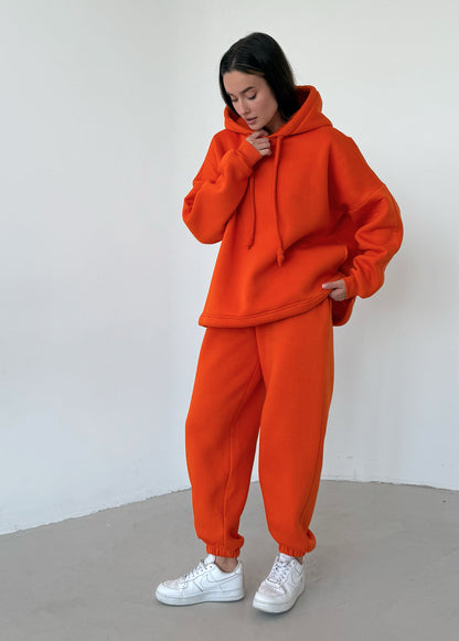 Orange fleece joggers