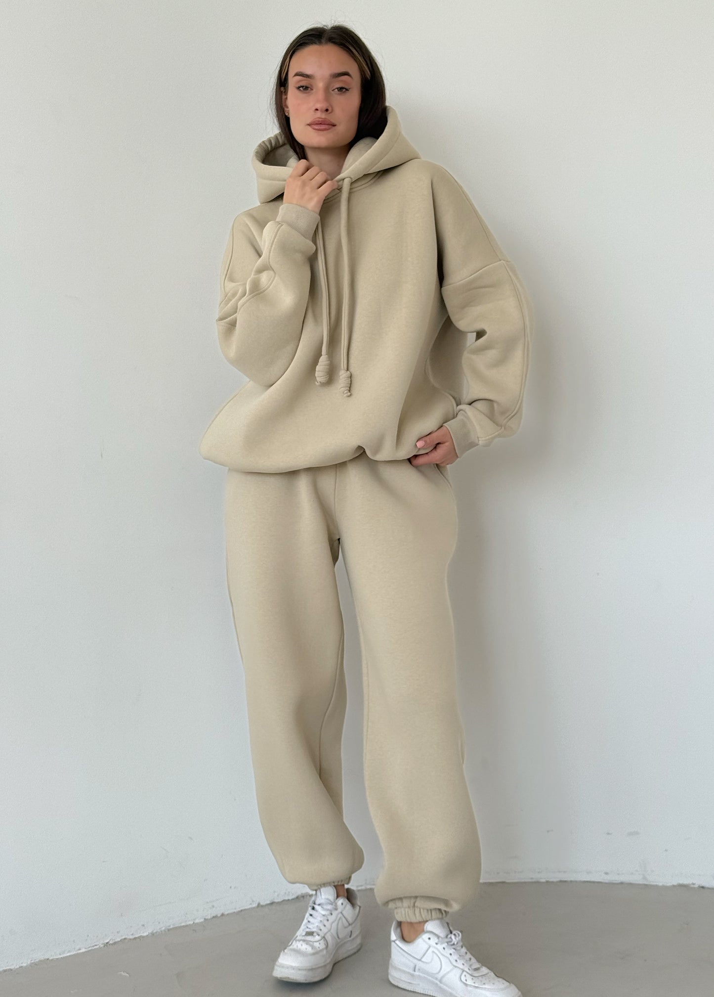 Light beige fleece joggers