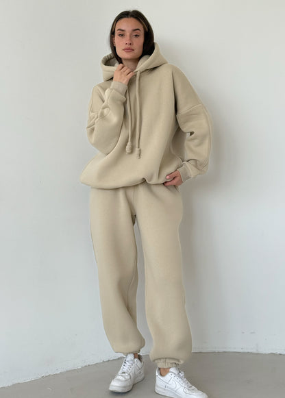 Light beige fleece joggers