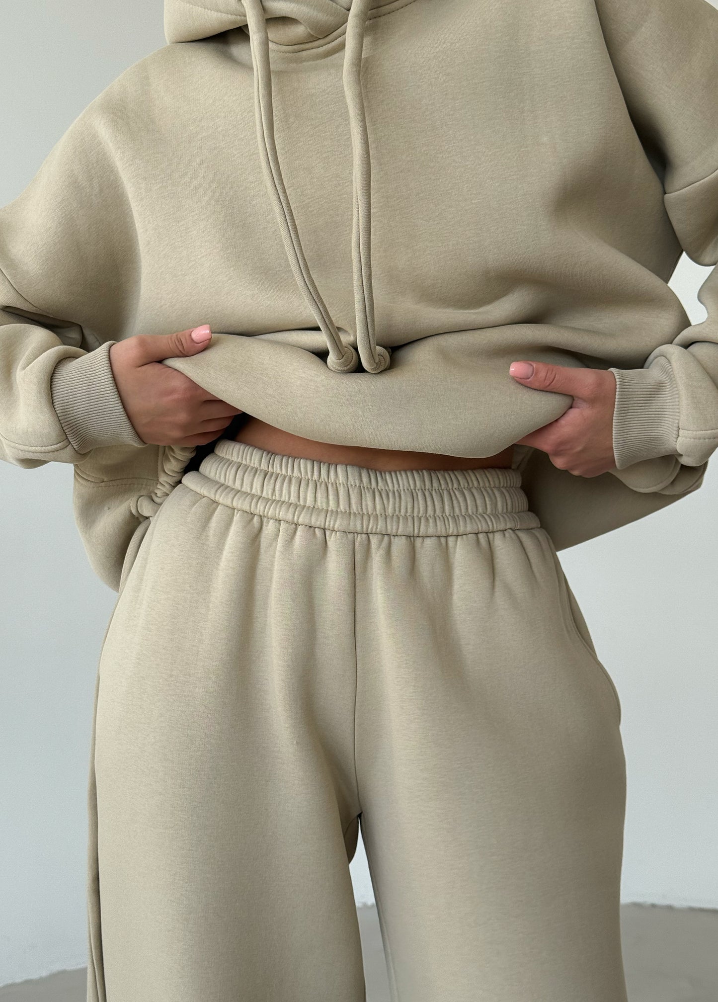 Light beige fleece joggers