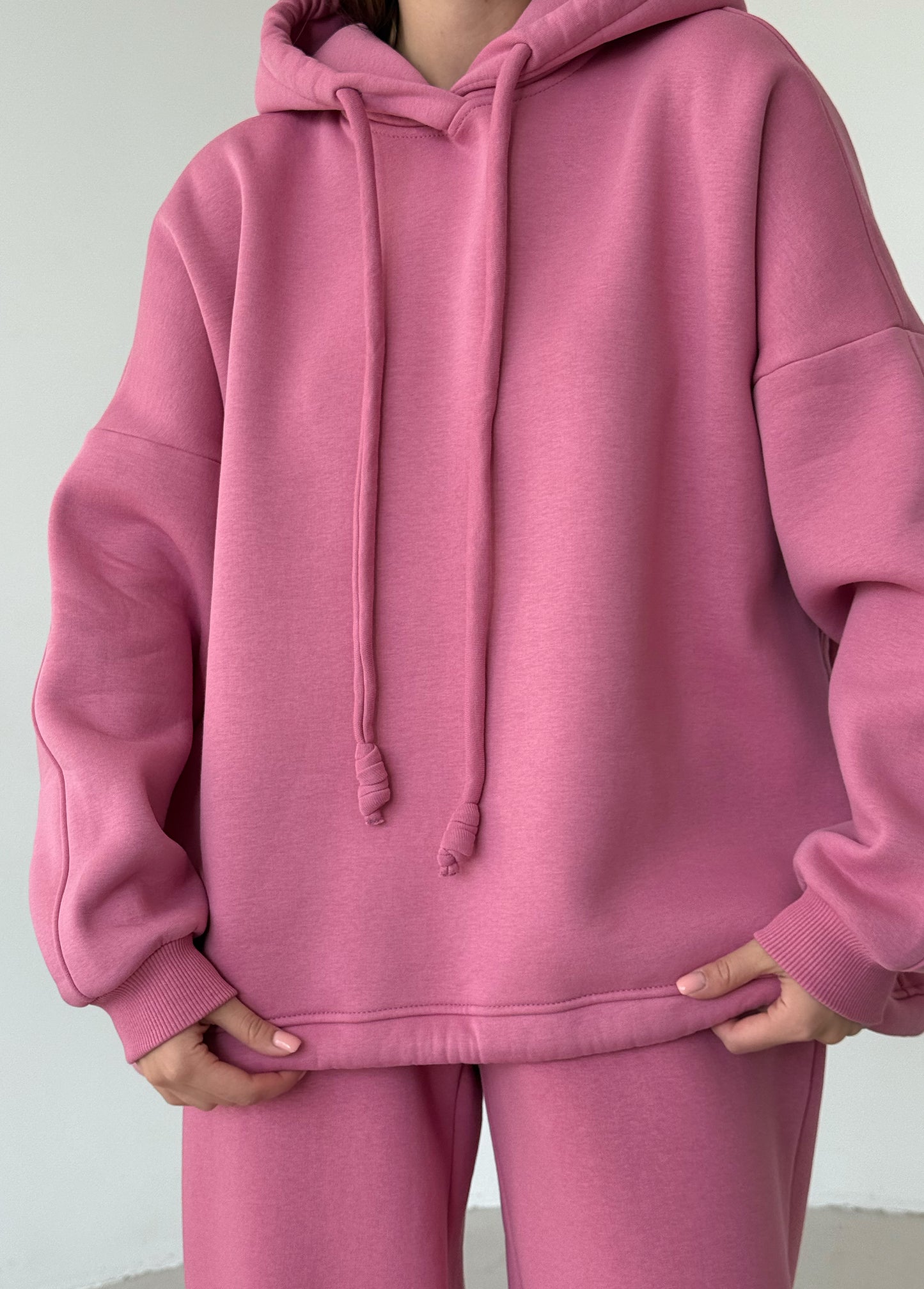 Berry basic fleece hoodie