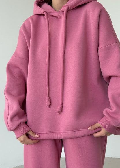Berry basic fleece hoodie