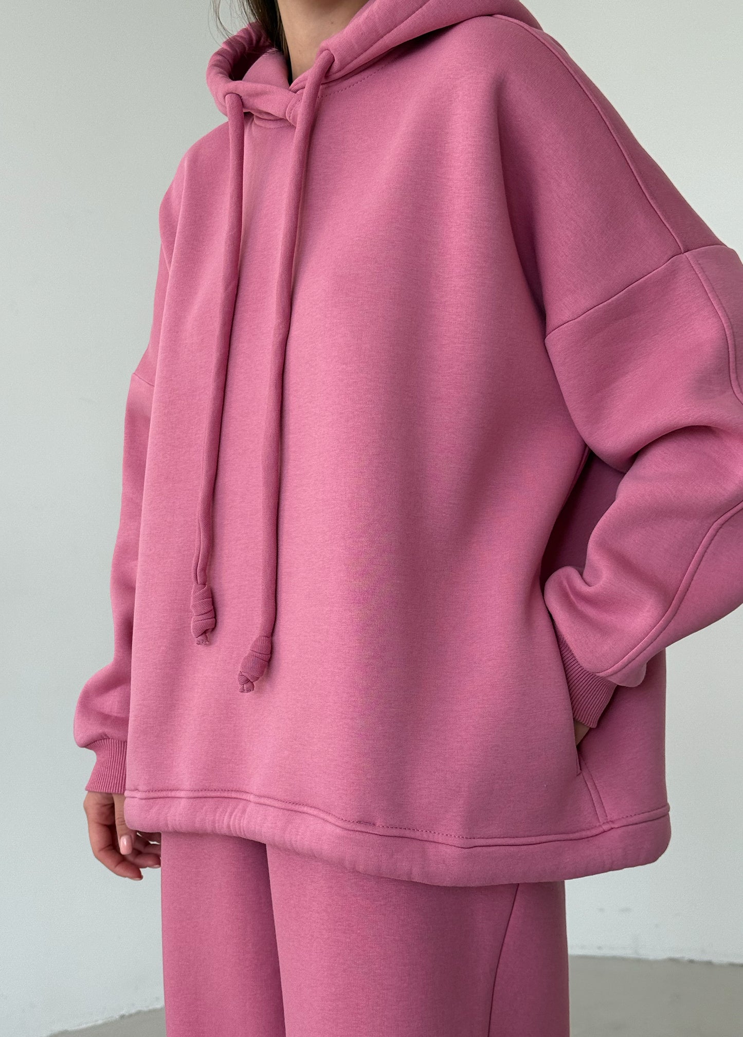Berry basic fleece hoodie
