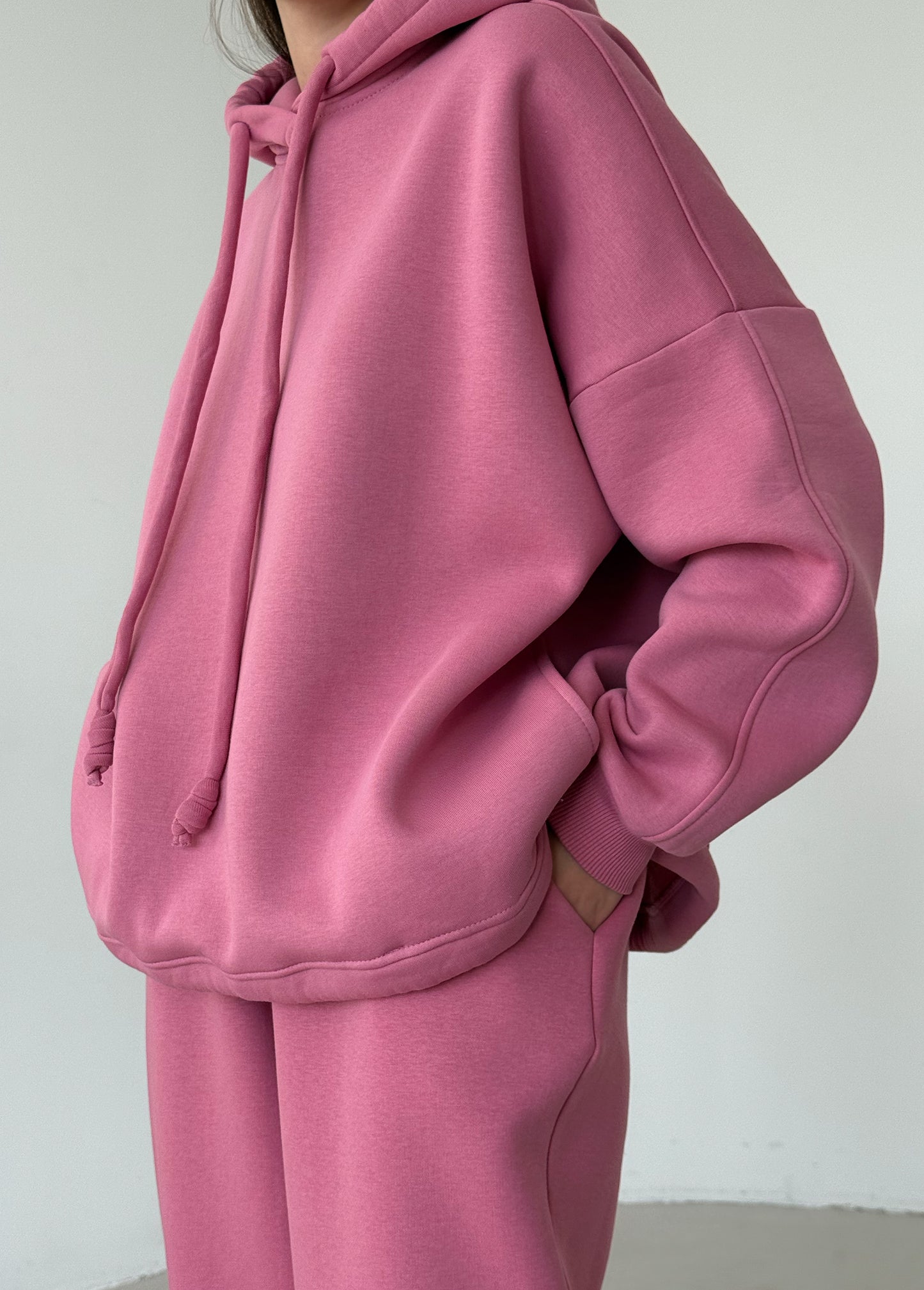 Berry basic fleece hoodie