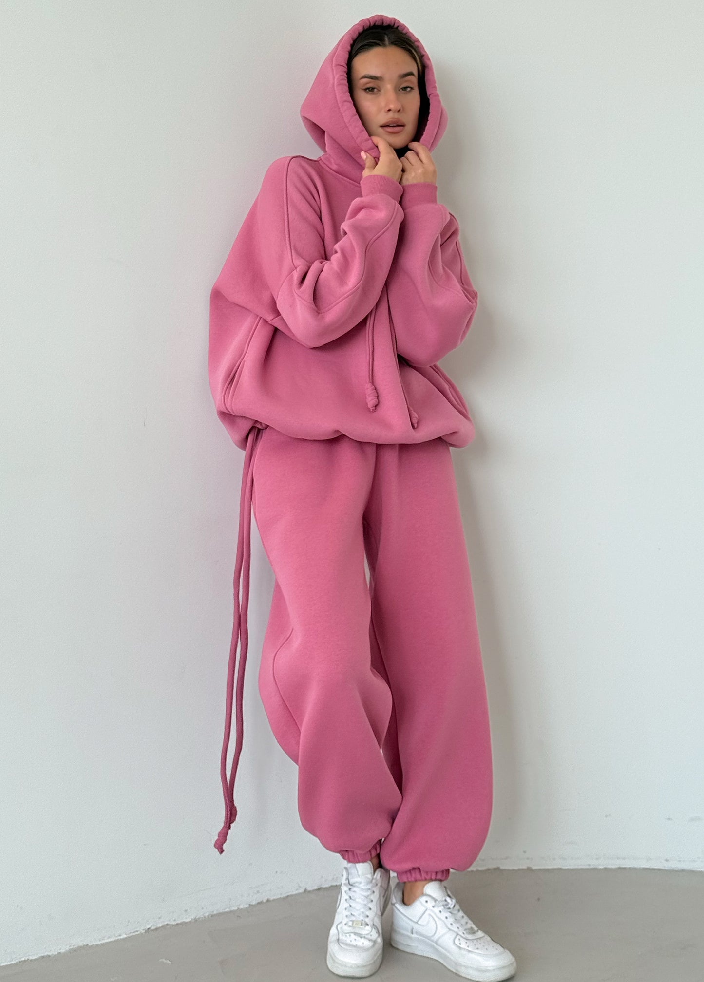 Berry basic fleece hoodie