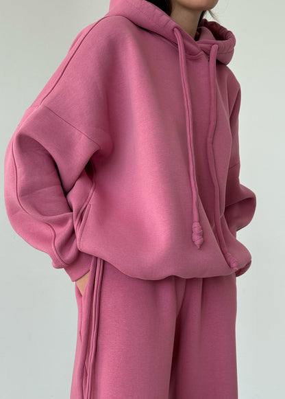 Berry basic fleece hoodie